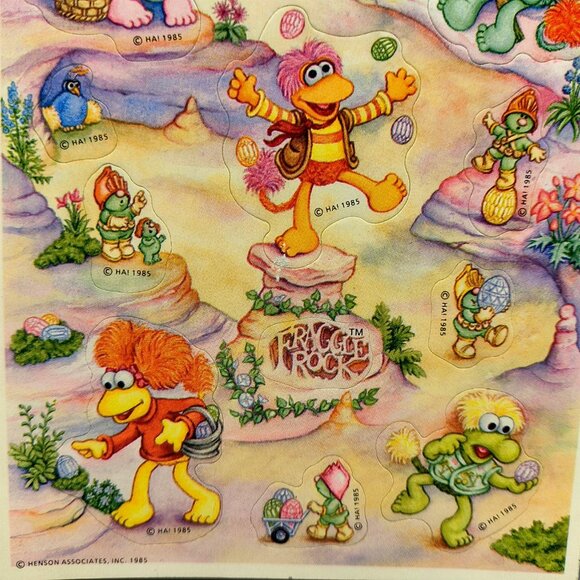 Rare Fraggle Rock Easter Stickers 1985 One Sheet Doozer ha - Picture 3 of 4